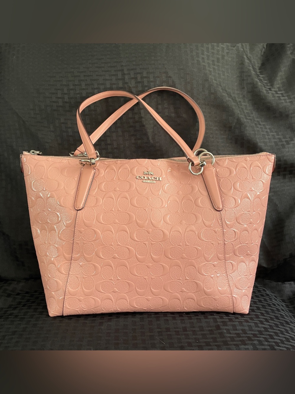 Coach Blush Pink Embossed Signature Tote / Like New